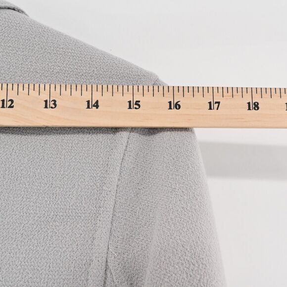 ST JOHN Jacket Womens Sz 10 Gray Wool Blazer Single Breasted Sewn By Hand Office - Picture 14 of 14